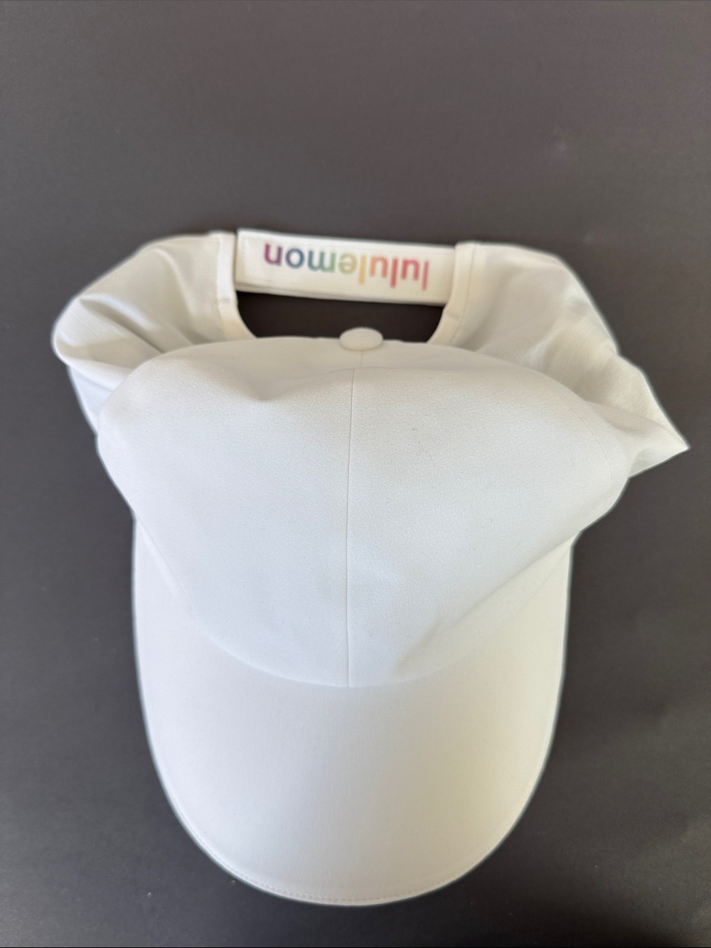 lululemon athletica Kids White Visor with Rainbow Logo Strap